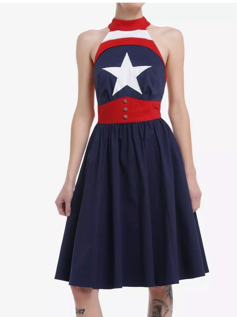 Her Universe Marvel Captain America Retro Halter Dress Her Universe Exclusive